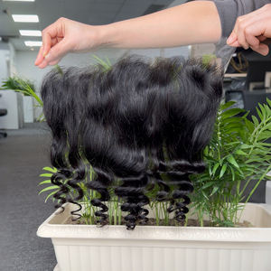 Cierre frontal de encaje con ondas sueltas al por mayor, cabello humano virgen Remy brasileño 100%, 10, 12, 14, 16 pulgadas - Product Image 1