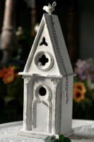 Ferme décorative à la main nouveau Design mur blanc bois nichoir extérieur cour jardin décoration rustique bois suspendu oiseau maison