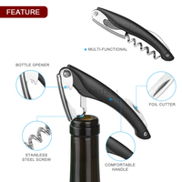 Prise en charge de la commande d'échantillon Ensemble cadeau d'accessoires pour le vin en métal 2 pièces Tire-bouchon manuel et kit de vin multifonctionnel