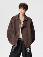 Veste bomber déstructurée patchwork style rétro américain Penpace Garment, col montant, tendance, unisexe, coupe ample, décontractée