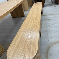 Table à manger moderne de luxe ovale extensible et pliable en bois massif, imperméable, faite à la main, durable et écologique pour 4-8-10-12-14 personnes