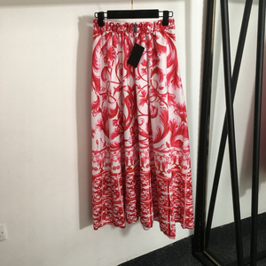 Của phụ nữ cổ điển in Ruffle tay áo Một Mảnh Áo Tắm sàn Chiều dài đàn hồi eo váy tiếp xúc với trở lại 100% cotton cho - Product Image 6