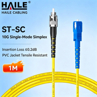 Cordon de brassage optique monomode 10G de qualité télécom 1M ST-SC 9/125 3.0mm à cœur unique