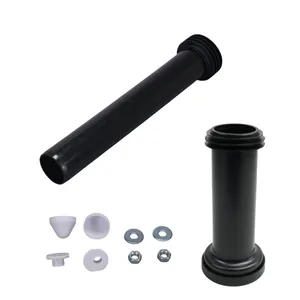 Black PP Straight WC Flush Pipe Kits For Concealed Cistern Wall-hung Toilet Pan Connector Pipe
