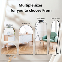 Miroir sur Pied Grand Format Personnalisé, Moderne avec Cadre en Alliage pour Chambre à Coucher, Miroir Mural Corps Entier