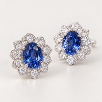 Boucles d'oreilles clous de luxe Huairuogu en saphir bleu de laboratoire, taille poire, personnalisées en or blanc 10K 14K 18K, bijoux halo en forme de goutte d'eau, vente en gros