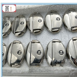Cerradura ovalada de doble cara Guan Yan Wujin de 41x29 mm, niquelada, para cajas de joyería, cajas de cuero y cajas de madera. - Product Image 3