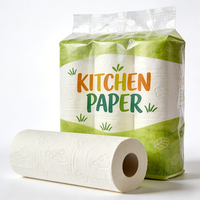 Vente en gros d'usine, rouleaux de cuisine jetables écologiques en pâte de bois vierge absorbante 3 plis, différentes tailles