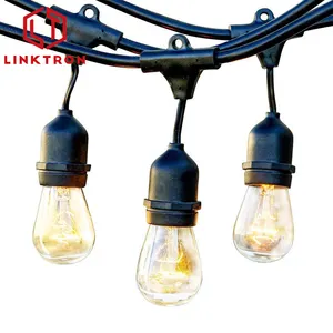 IP65 15M เกรดพาณิชย์ไฟ LED String E27โคมไฟเชื่อมต่อ Merry คริสต์มาสงานแต่งงานวันหยุด Garland