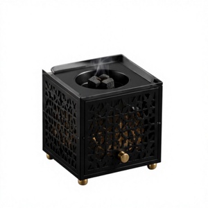 Quemador de incienso metálico con diseño decorativo recortado, soporte para carbón, quemador de fragancia árabe para el hogar, para Oud y Bakhoor - Product Image 1