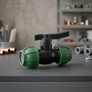 Vanne à boisseau sphérique à compression pour tuyau d'irrigation, vanne d'arrêt d'eau en plastique avec levier, joint en PTFE, commande manuelle, personnalisable OEM - Product Image 2