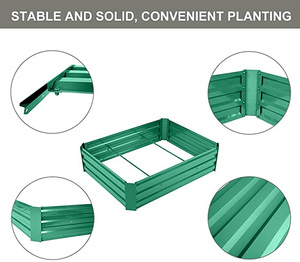 Wholesale 47.2"x47.2"x7.87" Rectangular Rraised Garden <b>Bed</b> Box With Steel <b>Frame</b> <b>for</b> Vegetables Flowers Herbs - Product Image 5
