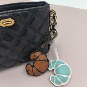 Pu Leather Shaped Pendant Handbag Decoration Croissant <b>Charm</b> Kawaii <b>Bag</b> Backpack <b>Charms</b> - Product Image 3