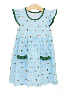Conjuntos de Ropa para Niños con Estampado de Patos Mallard de Primavera/Otoño, Vestido Tipo Romper de Burbuja para Bebé, Conjuntos de Ropa de Algodón para Hermanos, Venta al Por Mayor - Product Image 2