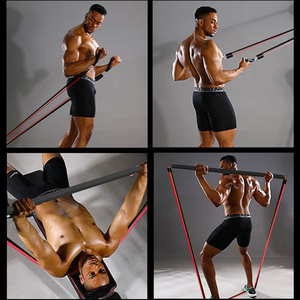Supro último diseño 3 secciones ajustable Pilates Bar Kit con bandas de resistencia - Product Image 6