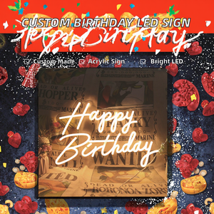 Letrero de Neón LED Acrílico Personalizado con Diseño Gratuito de <span class=keywords><strong>Feliz</strong></span> Cumpleaños, Luz Blanca Cálida con Enchufe para Decoración de Fiestas y Eventos - Product Image 2