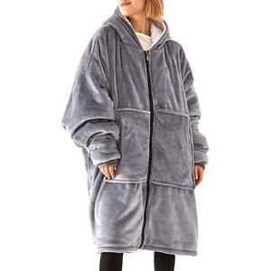 <span class=keywords><strong>Felpa</strong></span> con cappuccio indossabile con cerniera per adulti lungo Sherpa <span class=keywords><strong>felpa</strong></span> oversize <span class=keywords><strong>felpa</strong></span> <span class=keywords><strong>coperta</strong></span> con tasche taglia unica - Product Image 1