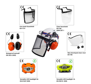 Casco De Motosierra Con Malla Cara Sheldi Y <span class=keywords><strong>Orejeras</strong></span> Sistema De Protección <span class=keywords><strong>3</strong></span> En 1 - Product Image 6