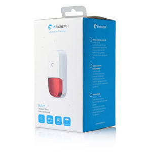 Sirena Inalámbrica para Exteriores Etiger de 433 MHz, Sirena con Flash, Compatible con Sistemas de Alarma WiFi GSM S4 S3b - Product Image 1