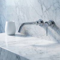 Robinet de salle de bain mural en laiton chromé, moderne et luxueux, avec vanne encastrée pour hôtels et salles de sport