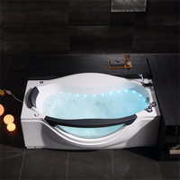 Baignoire de spa autoportante moderne de luxe en acrylique, écologique, avec massage par remous et lumières colorées