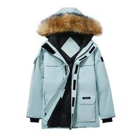Doudoune Homme Tendance Style Canadien avec Capuche, Manteau Épais et Chaud à Grand Col de Fourrure à la Mode, Parka Unisexe Modèle Couple