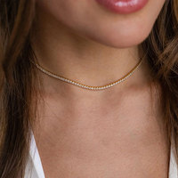 Collier chaîne personnalisé en acier inoxydable 316L plaqué or PVD 14K 18K, bijoux fins, collier tennis tendance en zircon pour femme
