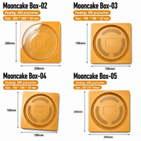 Scatola per Mooncake in Plastica PET con Logo Personalizzato, Base Dorata e Finestra Trasparente, Contenitore per Dessert OEM