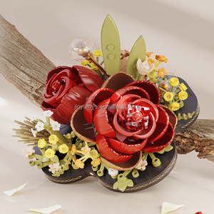 Blocs éternels, <span class=keywords><strong>puzzle</strong></span> de <span class=keywords><strong>fleurs</strong></span>, blocs de construction DIY, décoration de bureau, <span class=keywords><strong>fleurs</strong></span> en briques, ensemble de blocs de construction, jouets cadeaux - Product Image 1