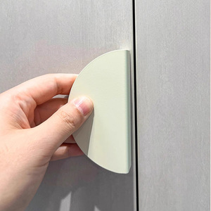 Semi-Circular Aluminum Alloy Cabinet Handle Minimalist Geometric Design Easy Installation For Cabinet <b>Doors</b> - Product Image 3