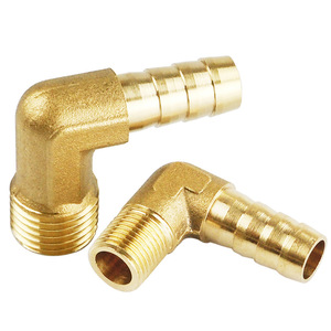 JIN Brass 90 Degree Elbow Fitting External <b>Thread</b> <b>Insertion</b> Tube Connector For Air Water Oil Pneumatic Systems - Product Image 4