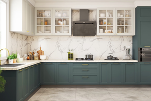 خزائن مطبخ حديثة منزلية مصنوعة حسب الطلب من الميلامين cbmmmall - Product Image 3