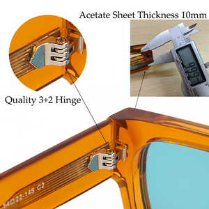 Gafas <span class=keywords><strong>de</strong></span> <span class=keywords><strong>Sol</strong></span> Retro Cuadradas HBK <span class=keywords><strong>de</strong></span> Acetato Grueso para Hombre, Lentes Polarizadas Vintage <span class=keywords><strong>de</strong></span> Alta Gama, Envío en 24 <span class=keywords><strong>Horas</strong></span>, Disponibles en Stock - Product Image 4