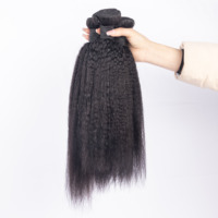 Mèches de cheveux humains vierges non traités, bruts, lisses Yaki et crépus, brésiliens, avec pointes doublement tirées