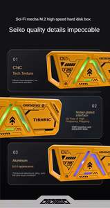 Caja de Disco Duro Mecánica de Aluminio CNC TISHRIC T20 RGB, Compatible con NVME, 10 Gbps, Apta para Discos Duros SSD <span class=keywords><strong>M</strong></span>.2 - Product Image 5