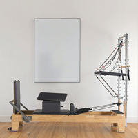 Lit de Pilates en bois de chêne pour entraînement de yoga à domicile, demi-trapèze avec tour