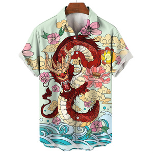 <span class=keywords><strong>Camicie</strong></span> a maniche corte oversize hawaiane da <span class=keywords><strong>uomo</strong></span> 3D Dragon Printed Harajuku Fashion Buttoned Christmas Anime Vintage Streetwear Hot - Product Image 4