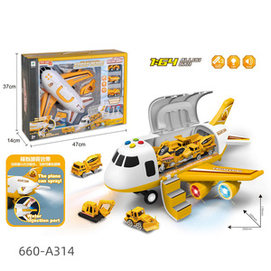 Avion jouet à pulvérisation avec voitures de police, ensemble de garage en alliage, 350 mm, lumière et son électriques, pour enfants de 4 à 7 ans - Product Image 3