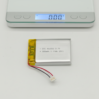 Batería de polímero de litio de alta calidad 402533 3.7V 300mAh -20 ℃ ~+60 ℃   Termómetro digital inteligente, báscula, reproductor MP3/MP4