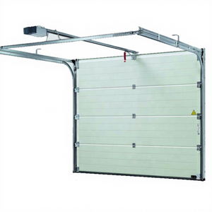 Portes de <span class=keywords><strong>garage</strong></span> sectionnelles coulissantes automatiques en acier modernes, résistantes au vent, avec télécommande, surface finie, vente en gros pour villas - Product Image 1