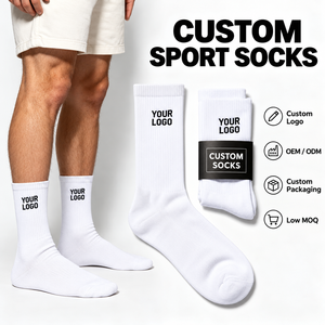 Calcetines Deportivos Blancos Personalizados con Logotipo para Mujer, Calcetines de Algodón para Gimnasio y Atletismo con Letras Bordadas, Venta al Por Mayor - Product Image 1