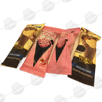 Penjualan laris Cina biskuit coklat padat peledakan es krim Wafer Choco kerucut renyah Mini tas kemasan besar