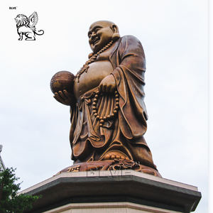 Escultura de <span class=keywords><strong>Buda</strong></span> Maitreya Sonriente, de Cobre, para Decoración de Jardín, Estilo Exterior, Grande, de Bronce - Product Image 2