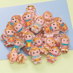 Dessin animé mignon Q Version bouddha noir <span class=keywords><strong>Goku</strong></span> résine accessoires épingle à cheveux résine artisanat chaussures ornement résine moules pour la décoration - Product Image 3