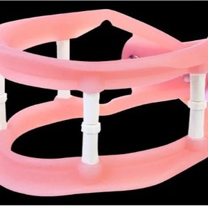 Attelle de traction cervicale, taille unique, réglable manuellement, support et correcteur de nuque pour adultes, portable, en nylon jaune et rouge - Product Image 2