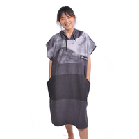 Poncho de surf à capuche à manches longues à séchage rapide pour adultes, imprimé, pour la piscine et la plage