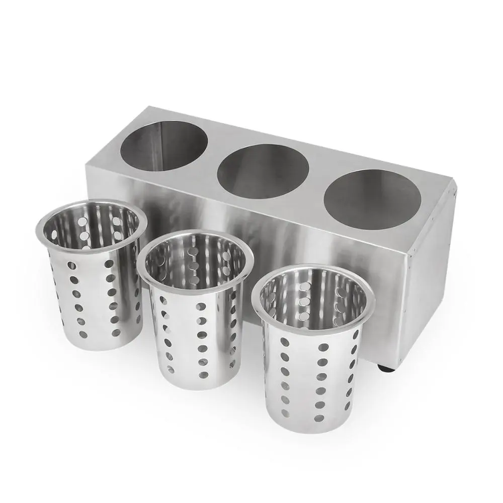 Commercial Stainless Steel Utensil Flatware Caddy Cutlery Holder Fork Knife Box Container Restaurant Buffet Equitment