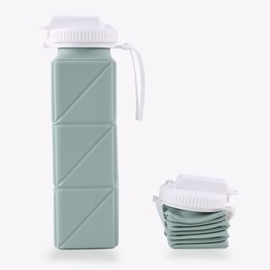 Botella de Agua Plegable de Silicona, Deportiva, Cuadrada, Portátil, con Pajita de Grado Alimenticio, Taza Telescópica, Logotipo Personalizado, Guangdong - Product Image 3