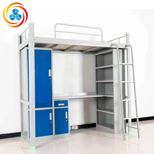 <span class=keywords><strong>Lit</strong></span> superposé moderne en fer YiCun pour adultes avec armoire intégrée, idéal pour appartement étudiant, mobilier de dortoir en métal - Product Image 3