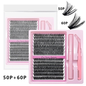 Kit de extensión de pestañas postizas naturales mixtas 30D 40D de etiqueta privada en juego de pestañas de racimo de Manga personalizado DIY embalaje al por mayor - Product Image 2